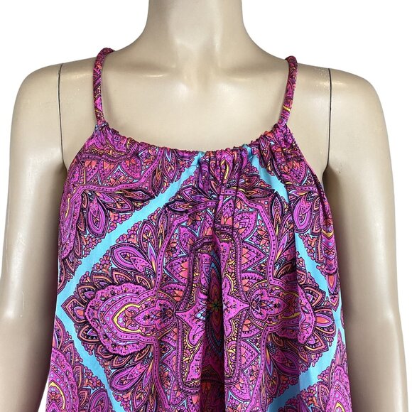 Alice & Trixie Womens Top Size Medium Pink & Blue Paisley Sleeveless - Picture 5 of 6